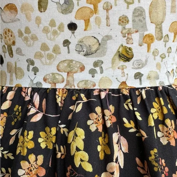 Retrolicious ModCloth Mushroom & Snail Twofer Vintage Midi Dress - Picture 3 of 8